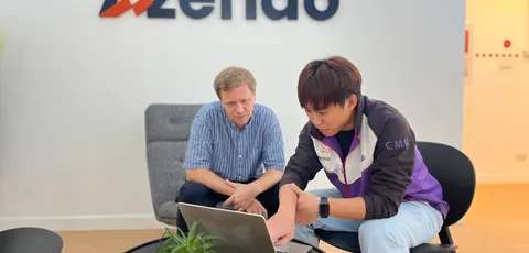The Azendo office atrium and stairs in Chiang Mai